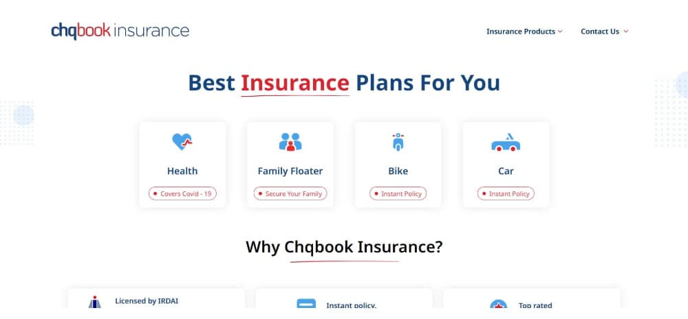 Chqbook Insurance